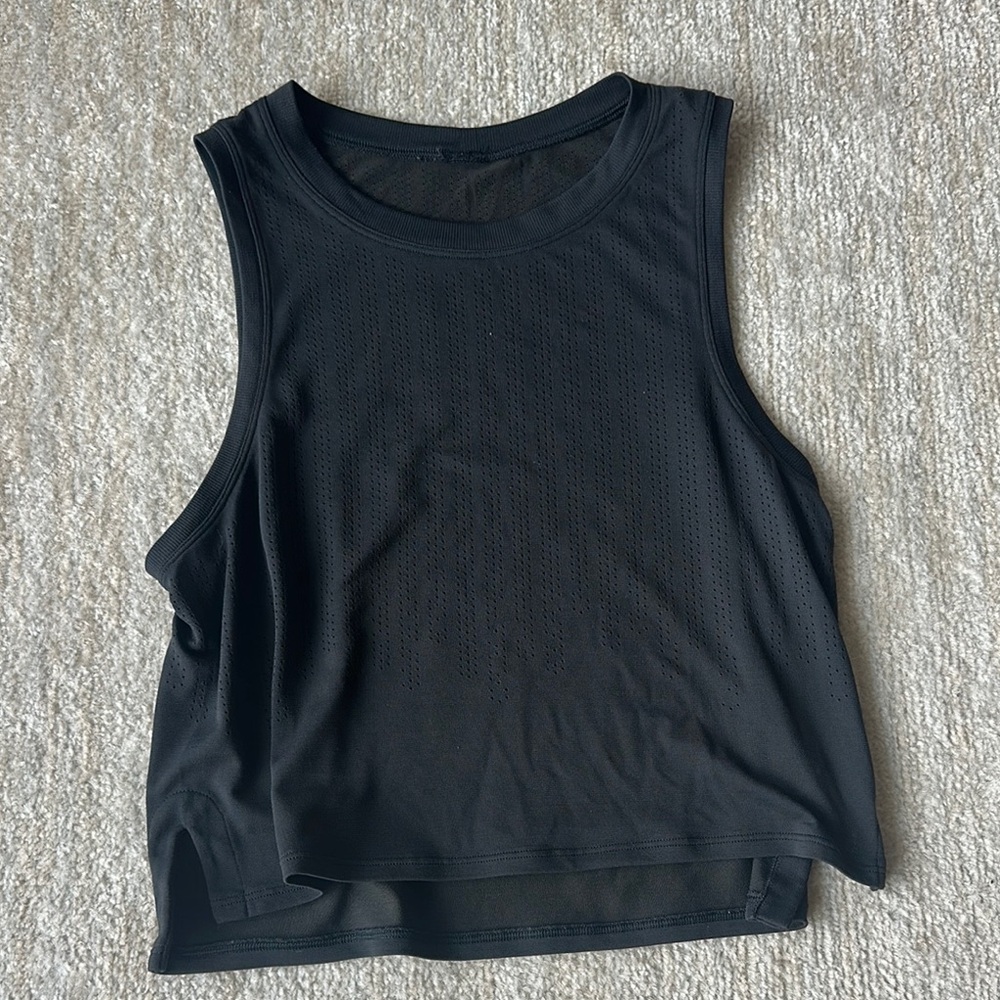 Lululemon Athletica Black Muscle Tee Crop Top